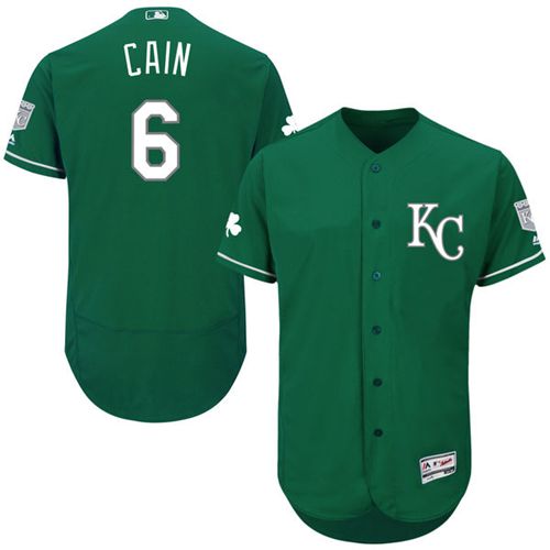 Royals #6 Lorenzo Cain Green Celtic Flexbase Authentic Collection Stitched MLB Jersey - Click Image to Close